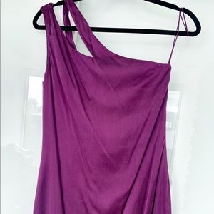 Silk one-shoulder cocktail dress